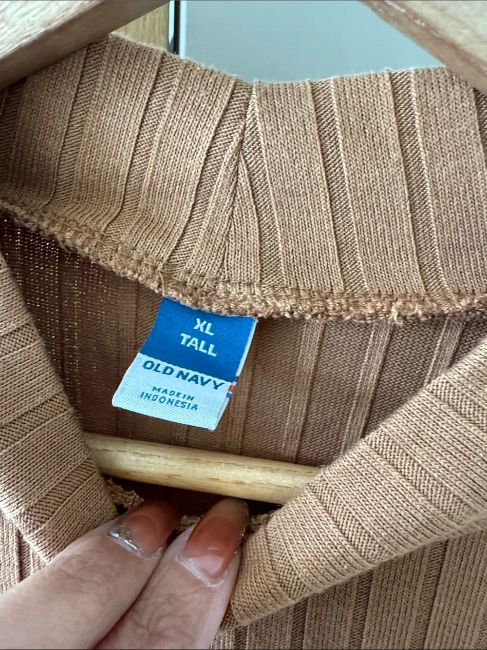Old Navy Ribbed Mock Neck Long Sleeve Top - Camel - Picture 2 of 3